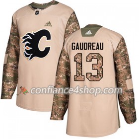 Adidas Maillot de Hockey Calgary Flames Johnny Gaudreau 13 2017-2018 Camo Veterans Day Practice Authentic - Homme